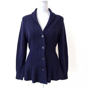 Belle Poque Women Purple Vintage-Inspired Button Front Peplum Cardigan S-NWT